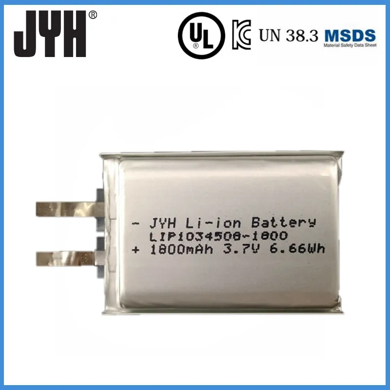 Lip103450 Pacco batteria ricaricabile ai polimeri di litio da 3,7 V 1800 mAh 8,66 Wh