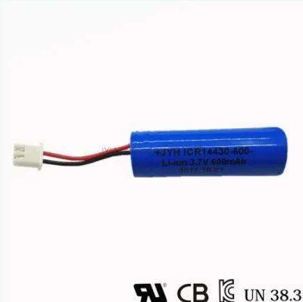 Icr14430-600-1s1p Icr 14430 Li-ion akkumul&aacute;tor 600 mAh &uacute;jrat&ouml;lthető akkumul&aacute;tor