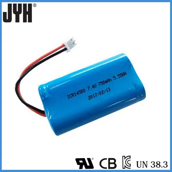 Bater&iacute;a AA Lithium14500, bater&iacute;a de iones de litio personalizada de 7,4 V y 750 mAh